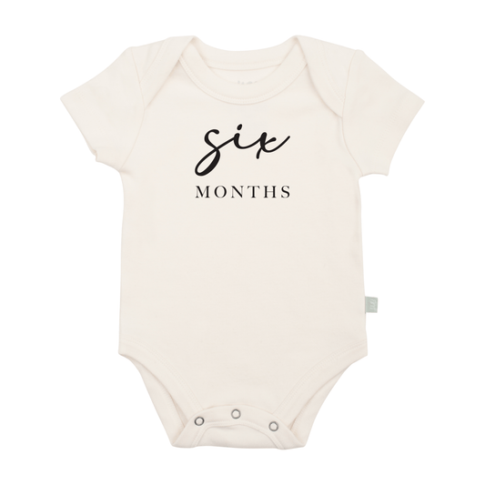 graphic bodysuit | six months milestone charcoal